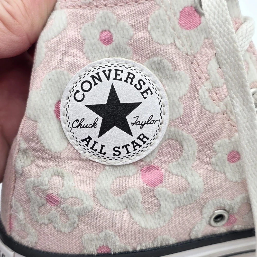 Converse Chuck Taylor All Star Shoes Kids Size 4 Pink‎ Floral High Top Sneakers